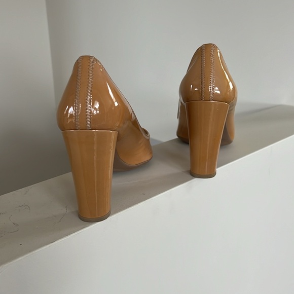 Prada Open Toe Patent Leather Heels - Picture 8 of 15